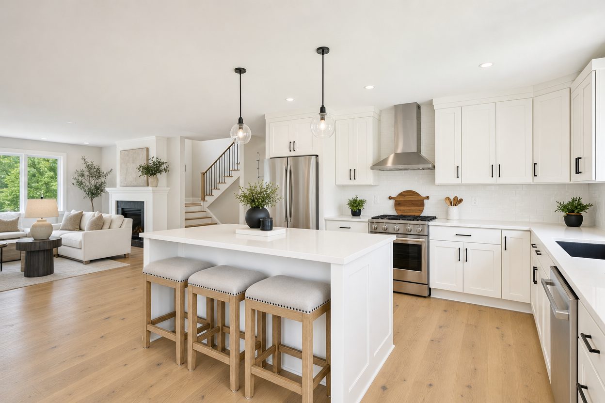 Kitchen island view (AI-generated sample)